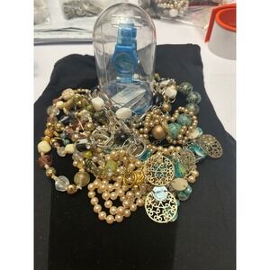 Swatch Blue Watch Jewelry Bundle Pearls Charms Statement Necklaces Earrings #4